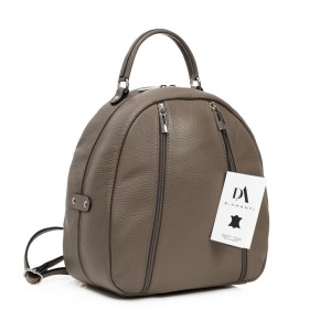 Rucsac dama din piele naturala DiAmanti Alessia Taupe Scuro